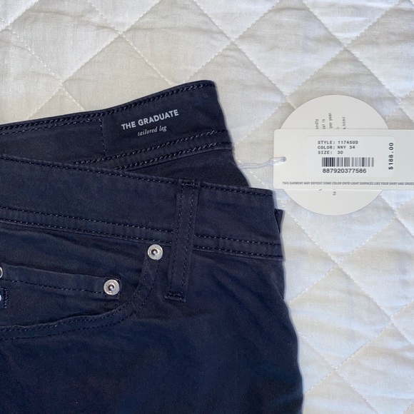 Men’s AG The Graduate Slim Pants in Navy - Picture 7 of 10